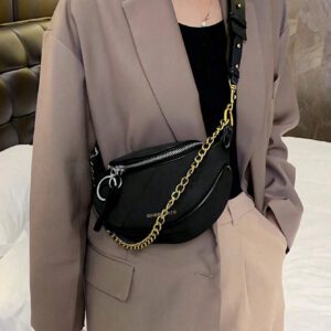Sac de poitrine casual pour femmes de conception simple et de couleur unie, accessoire tendance assorti pour l'automne/l'hiver avec finition mate et élégante
