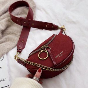 Sac de poitrine casual pour femmes de conception simple et de couleur unie, accessoire tendance assorti pour l'automne/l'hiver avec finition mate et élégante
