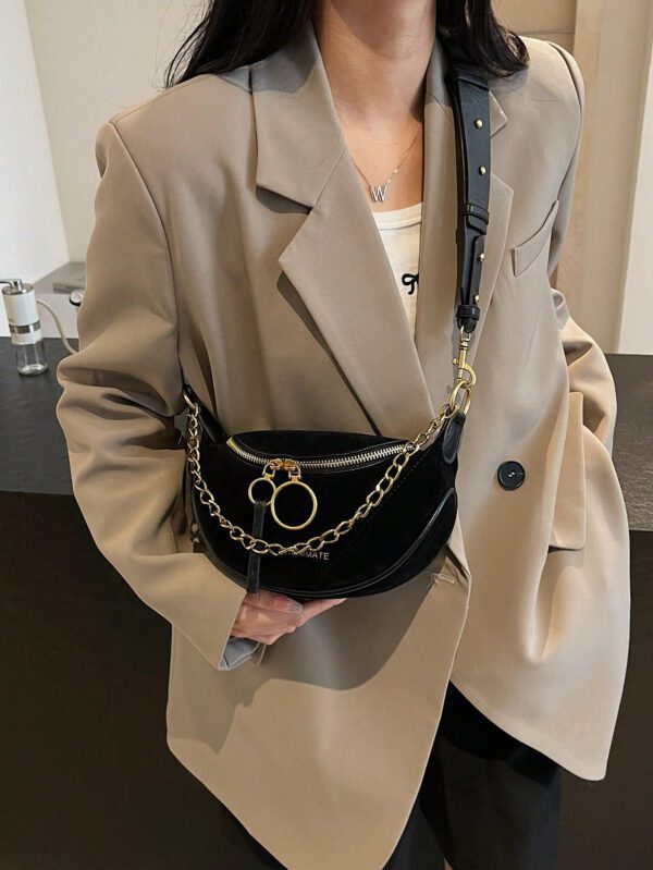 Sac de poitrine casual pour femmes de conception simple et de couleur unie, accessoire tendance assorti pour l'automne/l'hiver avec finition mate et élégante – Image 6