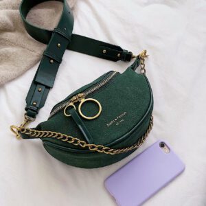 Sac de poitrine casual pour femmes de conception simple et de couleur unie, accessoire tendance assorti pour l'automne/l'hiver avec finition mate et élégante