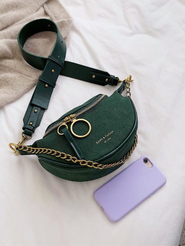 Sac de poitrine casual pour femmes de conception simple et de couleur unie, accessoire tendance assorti pour l'automne/l'hiver avec finition mate et élégante – Image 11