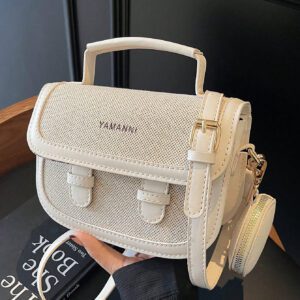 Sac à main carré miniature beige vintage à la mode en fourrure, nouveau sac à main en fourrure