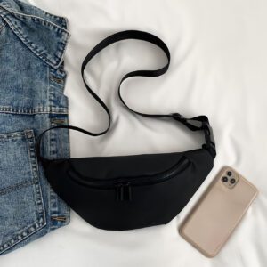 Sac banane léger et décontracté, minimaliste, parfait pour les voyages en plein air, les sports, léger, portable pour les adolescentes, les femmes, les étudiantes, les recrues et les cols blancs. Parfait pour le bureau, l'université, le travail, les affaires, les déplacements, l'extérieur, les voyages, les sorties.