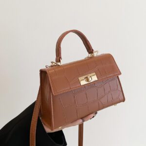 Sac Carré À Rabat D'empreinte De Crocodile Pour Femmes, Débutants Et Travailleurs Blancs, Pour Fille Et Femme.parfait Pour Le Bureau, Le Travail, Les Affaires Et Le Transport En Commun.