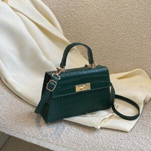 Sac Carré À Rabat D'empreinte De Crocodile Pour Femmes, Débutants Et Travailleurs Blancs, Pour Fille Et Femme.parfait Pour Le Bureau, Le Travail, Les Affaires Et Le Transport En Commun.