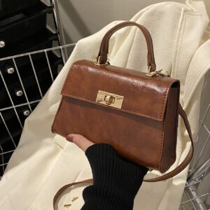 Sac Carré À Rabat D'empreinte De Crocodile Pour Femmes, Débutants Et Travailleurs Blancs, Pour Fille Et Femme.parfait Pour Le Bureau, Le Travail, Les Affaires Et Le Transport En Commun.