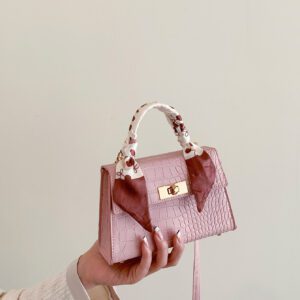 Sac Carré À Rabat D'empreinte De Crocodile Pour Femmes, Débutants Et Travailleurs Blancs, Pour Fille Et Femme.parfait Pour Le Bureau, Le Travail, Les Affaires Et Le Transport En Commun.
