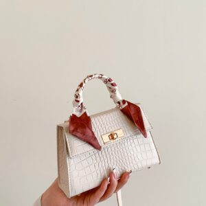 Sac Carré À Rabat D'empreinte De Crocodile Pour Femmes, Débutants Et Travailleurs Blancs, Pour Fille Et Femme.parfait Pour Le Bureau, Le Travail, Les Affaires Et Le Transport En Commun.