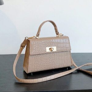 Sac Carré À Rabat D'empreinte De Crocodile Pour Femmes, Débutants Et Travailleurs Blancs, Pour Fille Et Femme.parfait Pour Le Bureau, Le Travail, Les Affaires Et Le Transport En Commun.