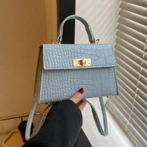 Sac Carré À Rabat D'empreinte De Crocodile Pour Femmes, Débutants Et Travailleurs Blancs, Pour Fille Et Femme.parfait Pour Le Bureau, Le Travail, Les Affaires Et Le Transport En Commun.