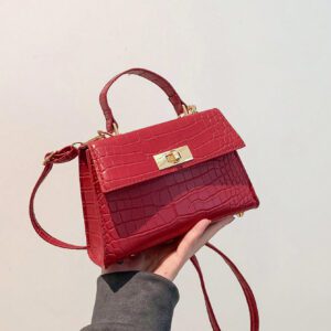 Sac Carré À Rabat D'empreinte De Crocodile Pour Femmes, Débutants Et Travailleurs Blancs, Pour Fille Et Femme.parfait Pour Le Bureau, Le Travail, Les Affaires Et Le Transport En Commun.