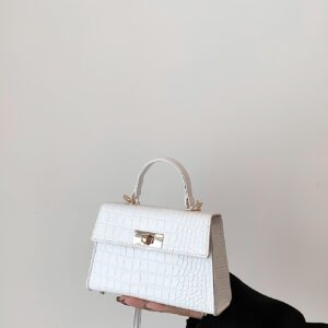 Sac Carré À Rabat D'empreinte De Crocodile Pour Femmes, Débutants Et Travailleurs Blancs, Pour Fille Et Femme.parfait Pour Le Bureau, Le Travail, Les Affaires Et Le Transport En Commun.