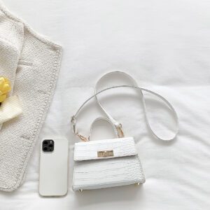 Sac Carré À Rabat D'empreinte De Crocodile Pour Femmes, Débutants Et Travailleurs Blancs, Pour Fille Et Femme.parfait Pour Le Bureau, Le Travail, Les Affaires Et Le Transport En Commun.