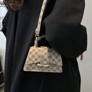 Sac à main carré petit et décontracté avec cordon de serrage et fermoir tendance