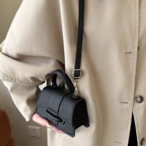 Sac à main carré petit et décontracté avec cordon de serrage et fermoir tendance