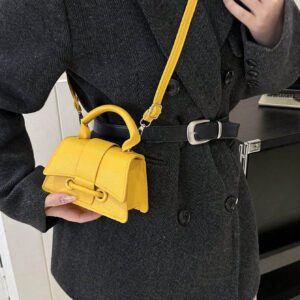 Sac à main carré petit et décontracté avec cordon de serrage et fermoir tendance