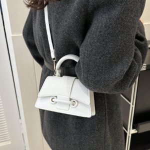 Sac à main carré petit et décontracté avec cordon de serrage et fermoir tendance