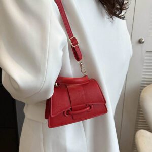 Sac à main carré petit et décontracté avec cordon de serrage et fermoir tendance