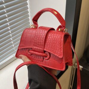 Sac à main carré petit et décontracté avec cordon de serrage et fermoir tendance
