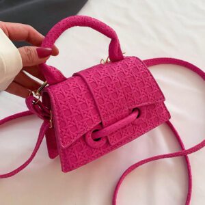 Sac à main carré petit et décontracté avec cordon de serrage et fermoir tendance