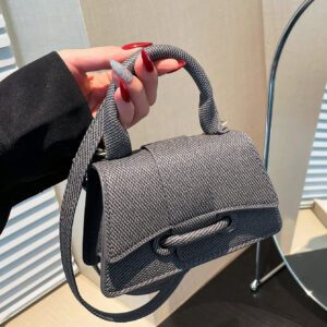 Sac à main carré petit et décontracté avec cordon de serrage et fermoir tendance