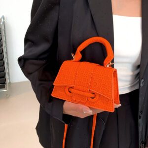Sac à main carré petit et décontracté avec cordon de serrage et fermoir tendance