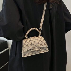 Sac à main carré petit et décontracté avec cordon de serrage et fermoir tendance