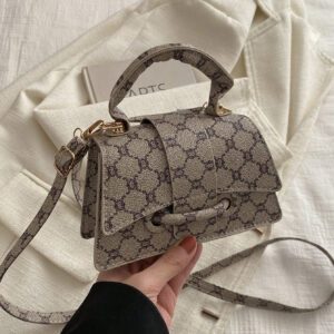 Sac à main carré petit et décontracté avec cordon de serrage et fermoir tendance