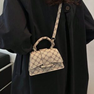Sac à main carré petit et décontracté avec cordon de serrage et fermoir tendance