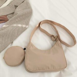 Sac à bandoulière à la mode de forme de croissant de couleur unicolore avec sangle réglable pour femmes, peut être utilisé comme sac à bandoulière ou sac à épaule, polyvalent pour tenues décontractées ou professionnelles