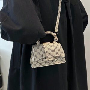 Sac à main carré petit et décontracté avec cordon de serrage et fermoir tendance