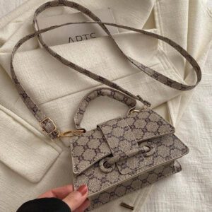 Sac à main carré petit et décontracté avec cordon de serrage et fermoir tendance