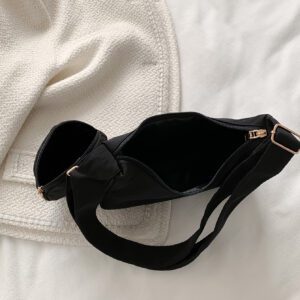 Sac à bandoulière à la mode de forme de croissant de couleur unicolore avec sangle réglable pour femmes, peut être utilisé comme sac à bandoulière ou sac à épaule, polyvalent pour tenues décontractées ou professionnelles