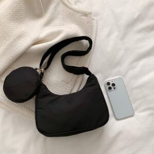 Sac à bandoulière à la mode de forme de croissant de couleur unicolore avec sangle réglable pour femmes, peut être utilisé comme sac à bandoulière ou sac à épaule, polyvalent pour tenues décontractées ou professionnelles