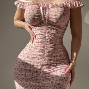 Ensemble 2 pièces de lingerie sexy en maille pour femmes (sans fil, string)