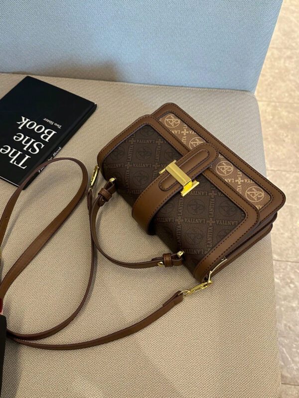 Sac fourre-tout vintage de grande capacité, sac à bandoulière de luxe en PU, sac à main et sac à main décontracté classique pour femme, sac tendance pour femme, sac d'inspiration rétro simple pour femme – Image 9