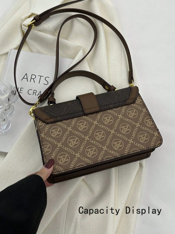 Sac fourre-tout vintage de grande capacité, sac à bandoulière de luxe en PU, sac à main et sac à main décontracté classique pour femme, sac tendance pour femme, sac d'inspiration rétro simple pour femme – Image 11