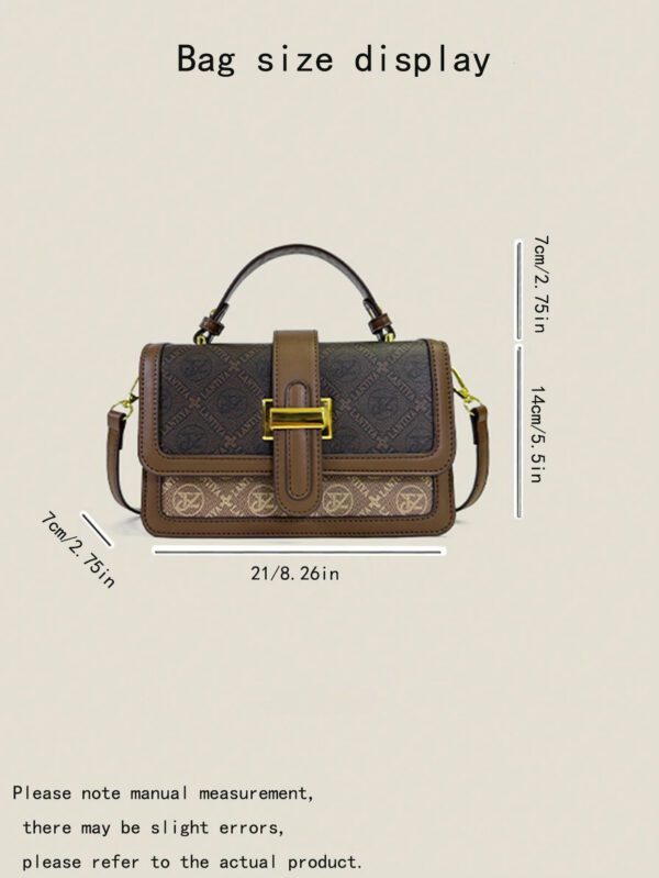 Sac fourre-tout vintage de grande capacité, sac à bandoulière de luxe en PU, sac à main et sac à main décontracté classique pour femme, sac tendance pour femme, sac d'inspiration rétro simple pour femme – Image 14