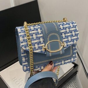 Sac Carré À Carreaux À Rabat Chaîne