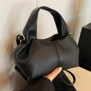 Sac à main élégant pour femmes, sac fourre-tout élégant, design nuage et boulette, noir, sac tendance pour femmes élégantes