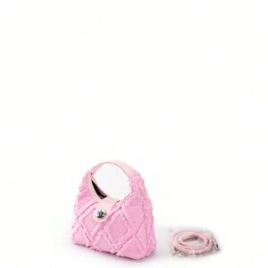 Sac hobo mini léger et casual chic. Bordure brute rose à fermoir torsadé à la mode. Parfait pour la vie quotidienne des adolescentes, des femmes, des étudiantes, des débutants et des cols blancs. Idéal pour le bureau, l'université, le travail, les déplacements, l'extérieur, les voyages, les sorties, la Saint-Valentin