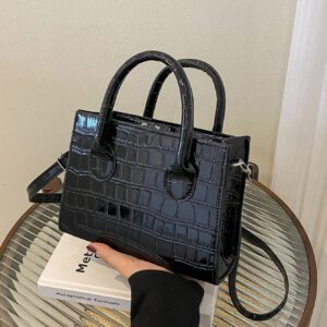 Mini sac carré léger et décontracté en relief géométrique pour adolescentes, femmes, étudiantes, recrues et cols blancs, parfait pour le bureau, l'université, le travail, les affaires, les déplacements, l'extérieur, les voyages, les sorties