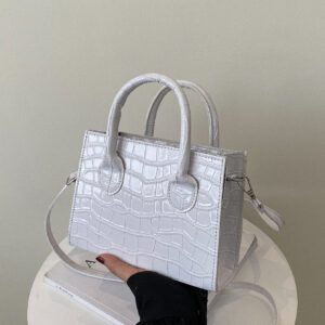 Mini sac carré léger et décontracté en relief géométrique pour adolescentes, femmes, étudiantes, recrues et cols blancs, parfait pour le bureau, l'université, le travail, les affaires, les déplacements, l'extérieur, les voyages, les sorties