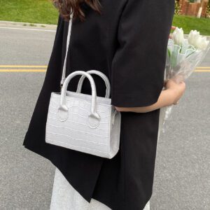Mini sac carré léger et décontracté en relief géométrique pour adolescentes, femmes, étudiantes, recrues et cols blancs, parfait pour le bureau, l'université, le travail, les affaires, les déplacements, l'extérieur, les voyages, les sorties