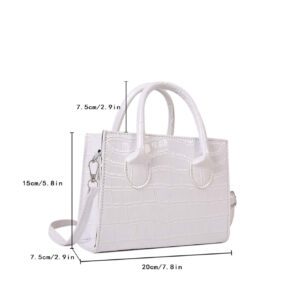 Mini sac carré léger et décontracté en relief géométrique pour adolescentes, femmes, étudiantes, recrues et cols blancs, parfait pour le bureau, l'université, le travail, les affaires, les déplacements, l'extérieur, les voyages, les sorties