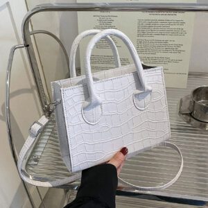 Mini sac carré léger et décontracté en relief géométrique pour adolescentes, femmes, étudiantes, recrues et cols blancs, parfait pour le bureau, l'université, le travail, les affaires, les déplacements, l'extérieur, les voyages, les sorties