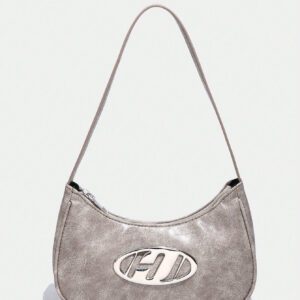 1 pièce Sac à bandoulière féminin à fermeture à glissière avec détail métallique vintage, à la mode pour un usage quotidien, funky et punk pour être porté dans la rue