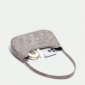 1 pièce Sac à bandoulière féminin à fermeture à glissière avec détail métallique vintage, à la mode pour un usage quotidien, funky et punk pour être porté dans la rue