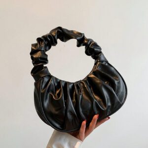 Sac à bandoulière plissé en forme de nuage rembourré Puffer Puffy Down Cloud, sac sous les bras en PU pliable couleur bonbon, sac à main et sac à main polyvalent et décontracté pour femme