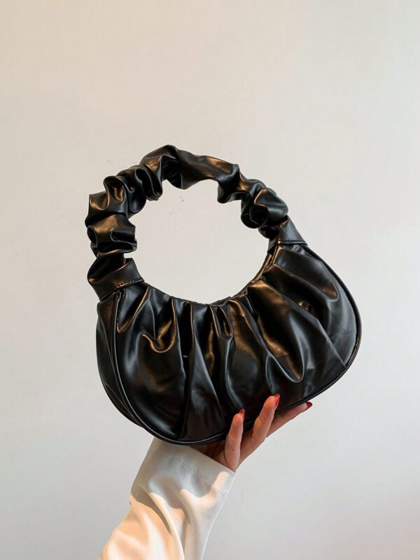 Sac à bandoulière plissé en forme de nuage rembourré Puffer Puffy Down Cloud, sac sous les bras en PU pliable couleur bonbon, sac à main et sac à main polyvalent et décontracté pour femme – Image 2